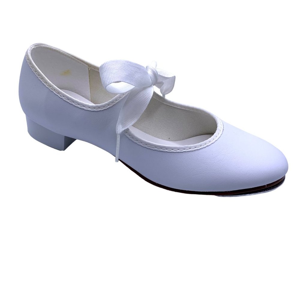 Award Tyette Mary Jane Tap Dance Shoes White Girls Teens 4.5 New Recital - Picture 4 of 9